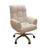 Minimalist Padded Faux Leather Office Chair with Wheels Image - 21