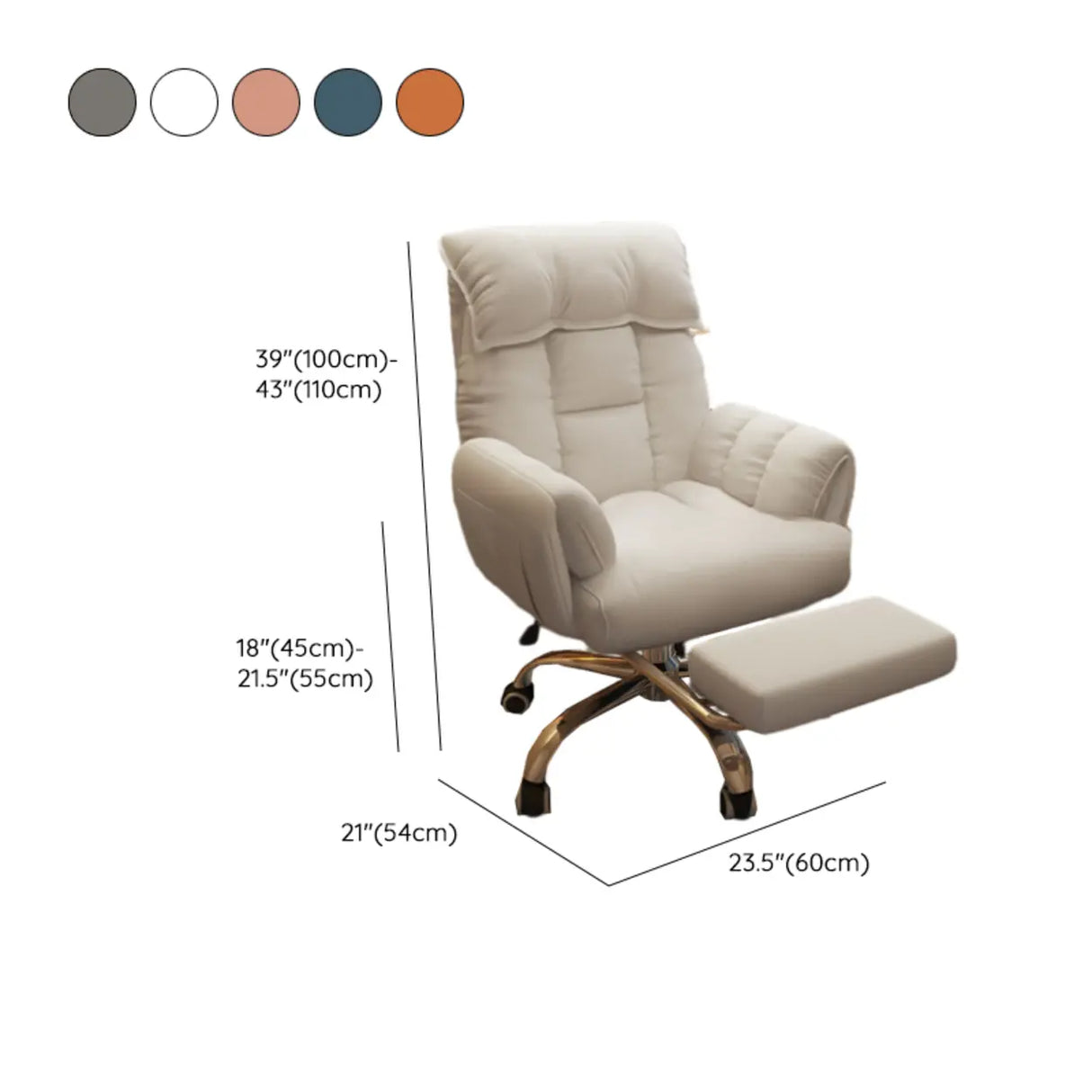 Minimalist Padded Faux Leather Office Chair with Wheels 