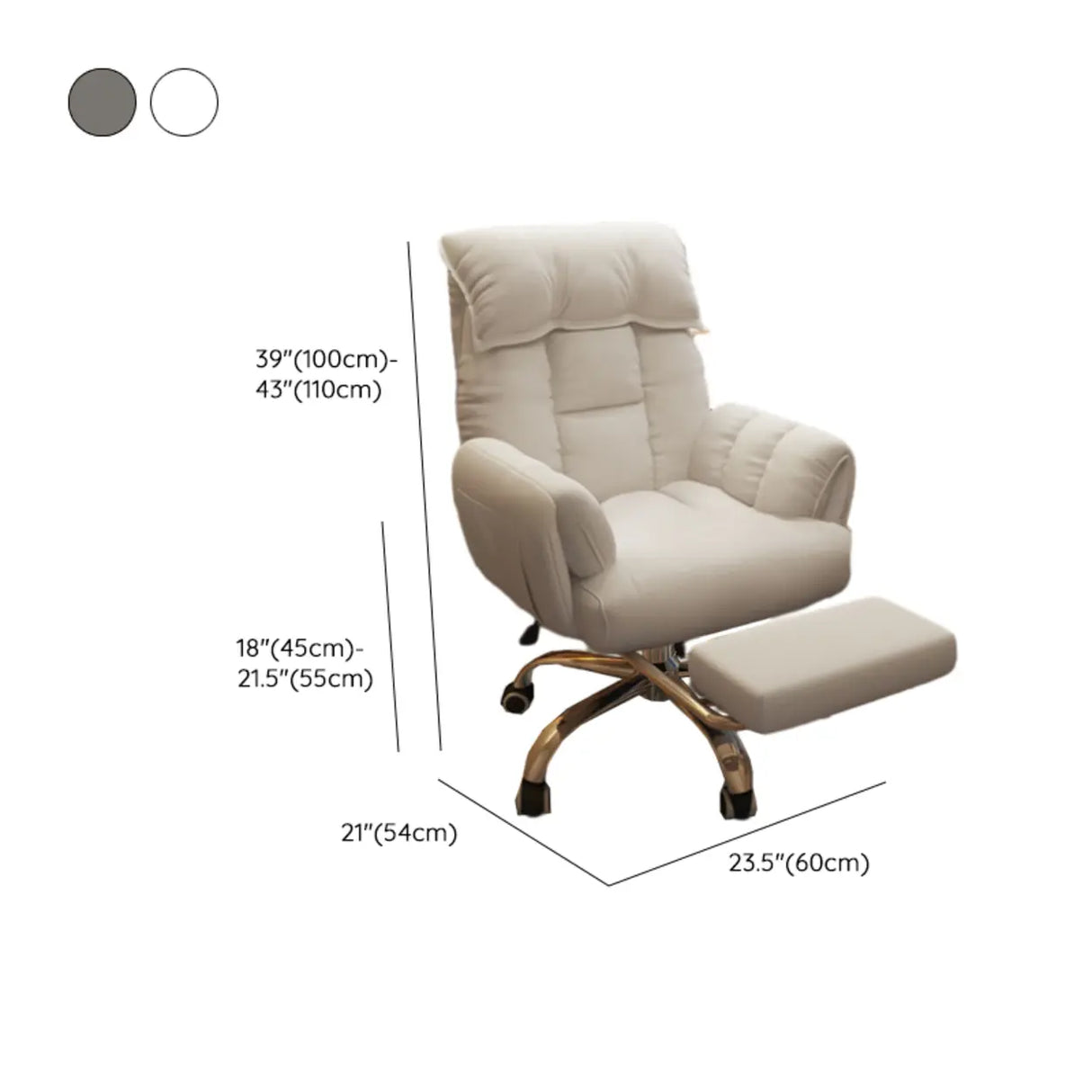 Minimalist Padded Faux Leather Office Chair with Wheels Image - 24