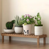 Minimalist Rectangle Wood Natural 1 Tier Plant Stand Image - 17