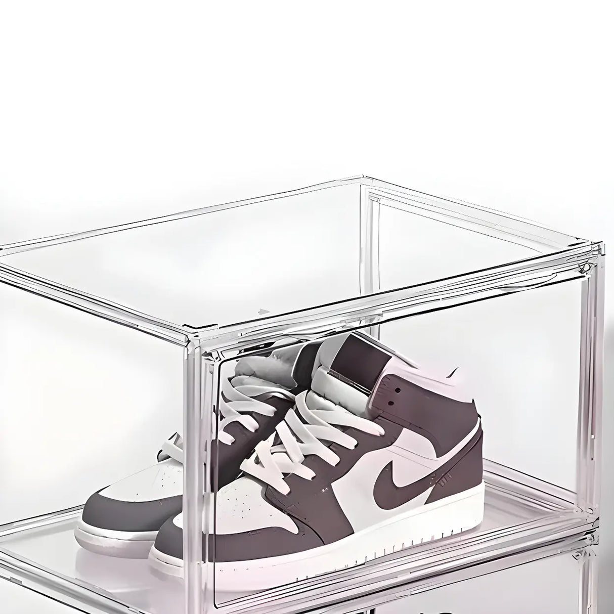 Minimalist Rectangular Acrylic Clear Shoe Storage Box Image - 11