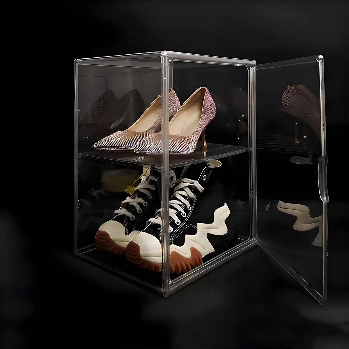 Minimalist Rectangular Acrylic Clear Shoe Storage Box Image - 5