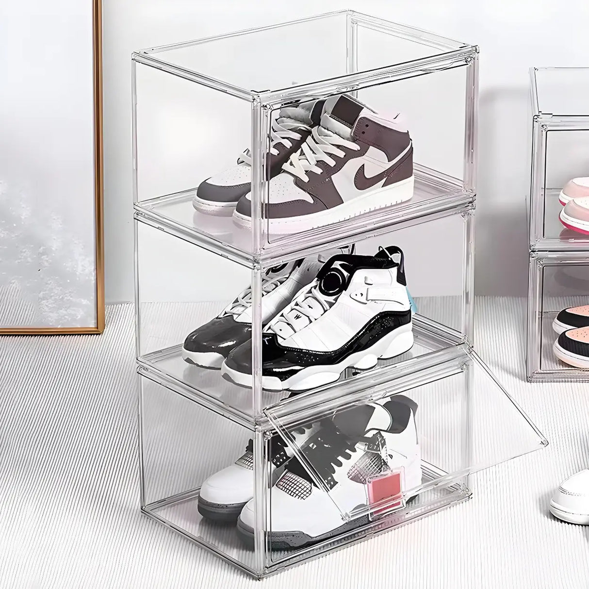 Minimalist Rectangular Acrylic Clear Shoe Storage Box Image - 6