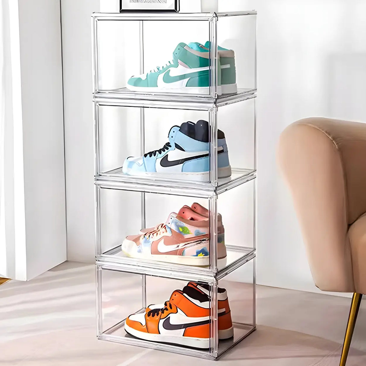 Minimalist Rectangular Acrylic Clear Shoe Storage Box Image - 8
