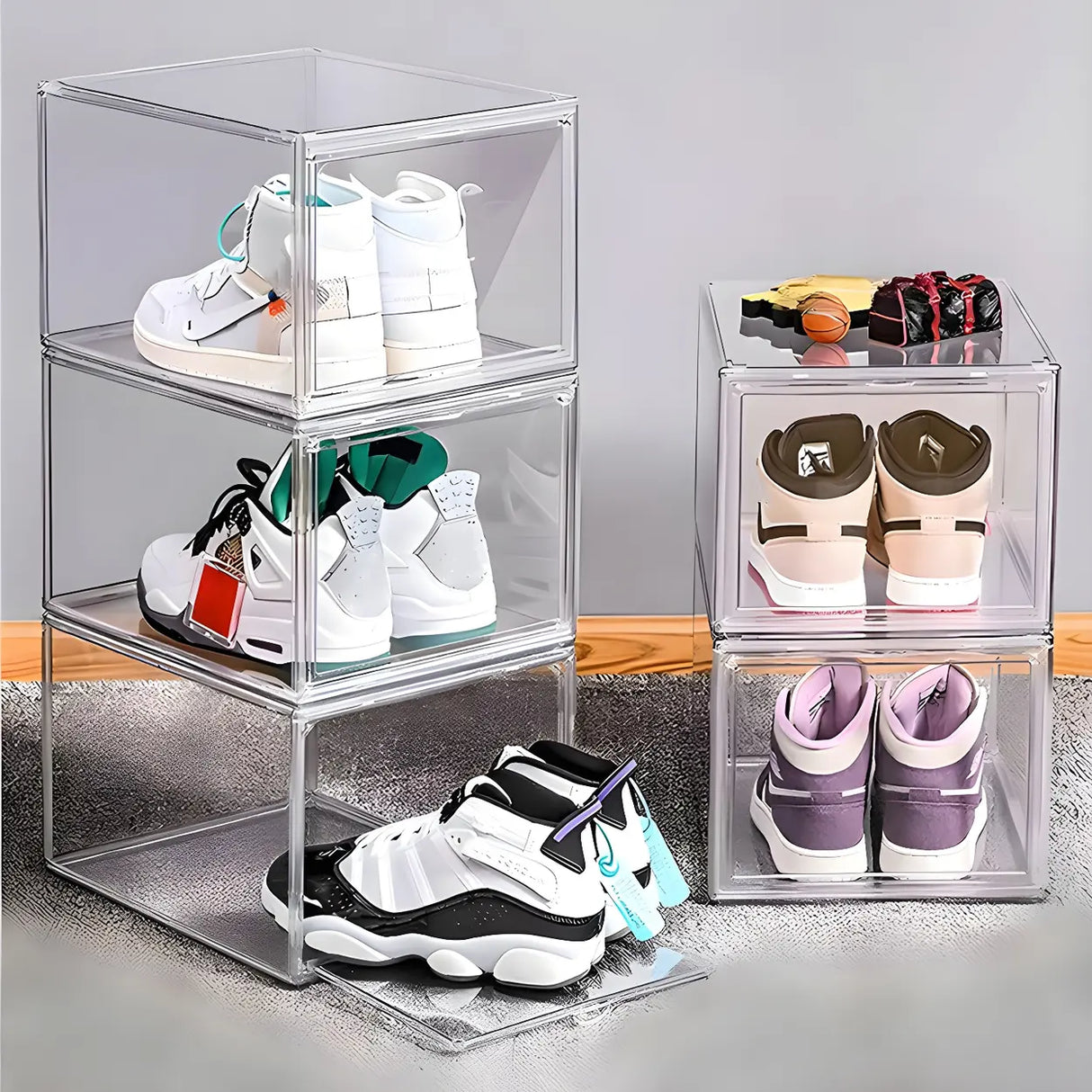 Minimalist Rectangular Acrylic Clear Shoe Storage Box Image - 9