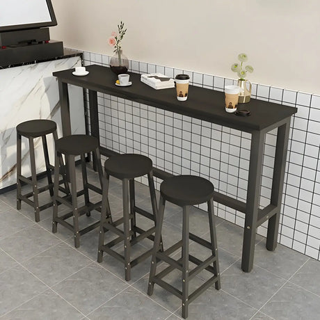 Minimalist Rectangular Counter Height Bar Table for Cafe Image - 1