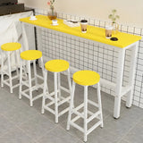 Minimalist Rectangular Counter Height Bar Table for Cafe Image - 10