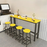Minimalist Rectangular Counter Height Bar Table for Cafe Image - 11