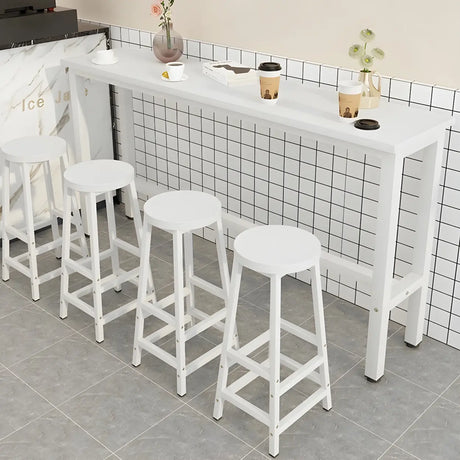 Minimalist Rectangular Counter Height Bar Table for Cafe Image - 2