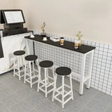 Minimalist Rectangular Counter Height Bar Table for Cafe Image - 3
