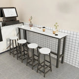 Minimalist Rectangular Counter Height Bar Table for Cafe Image - 4