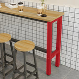 Minimalist Rectangular Counter Height Bar Table for Cafe Image - 6