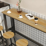 Minimalist Rectangular Counter Height Bar Table for Cafe Image - 7