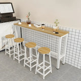 Minimalist Rectangular Counter Height Bar Table for Cafe Image - 9