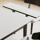 Minimalist Rectangular Extendable White Stone Top Dining Table Image - 8