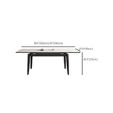 Minimalist Rectangular Extendable White Stone Top Dining Table #size