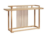 Minimalist Rectangular Light Wood Natural Console Table Image - 3