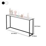 Minimalist Rectangular Marble Top White Console Table Image - 11