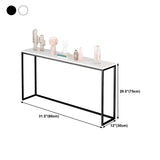 Minimalist Rectangular Marble Top White Console Table #size