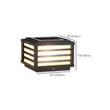 Minimalist Rectangular Metal Outdoor Pillar Table Lamp #size