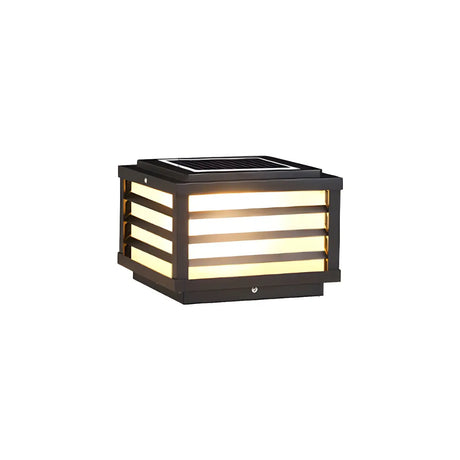 Minimalist Rectangular Metal Outdoor Pillar Table Lamp Image - 2