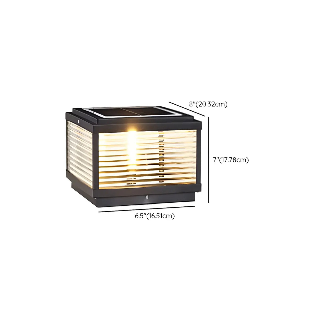 Minimalist Rectangular Metal Outdoor Pillar Table Lamp Image - 23