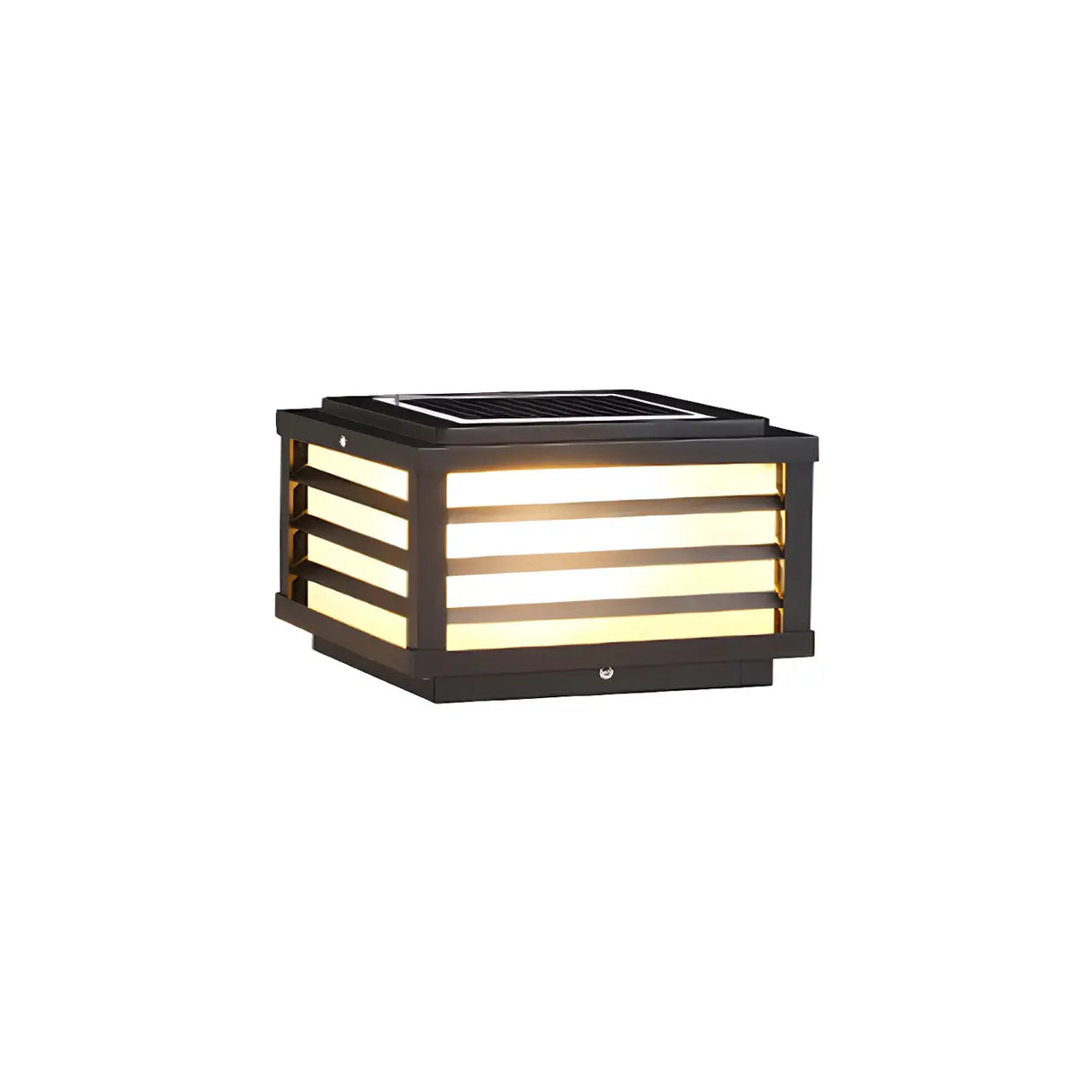 Minimalist Rectangular Metal Outdoor Pillar Table Lamp Image - 4
