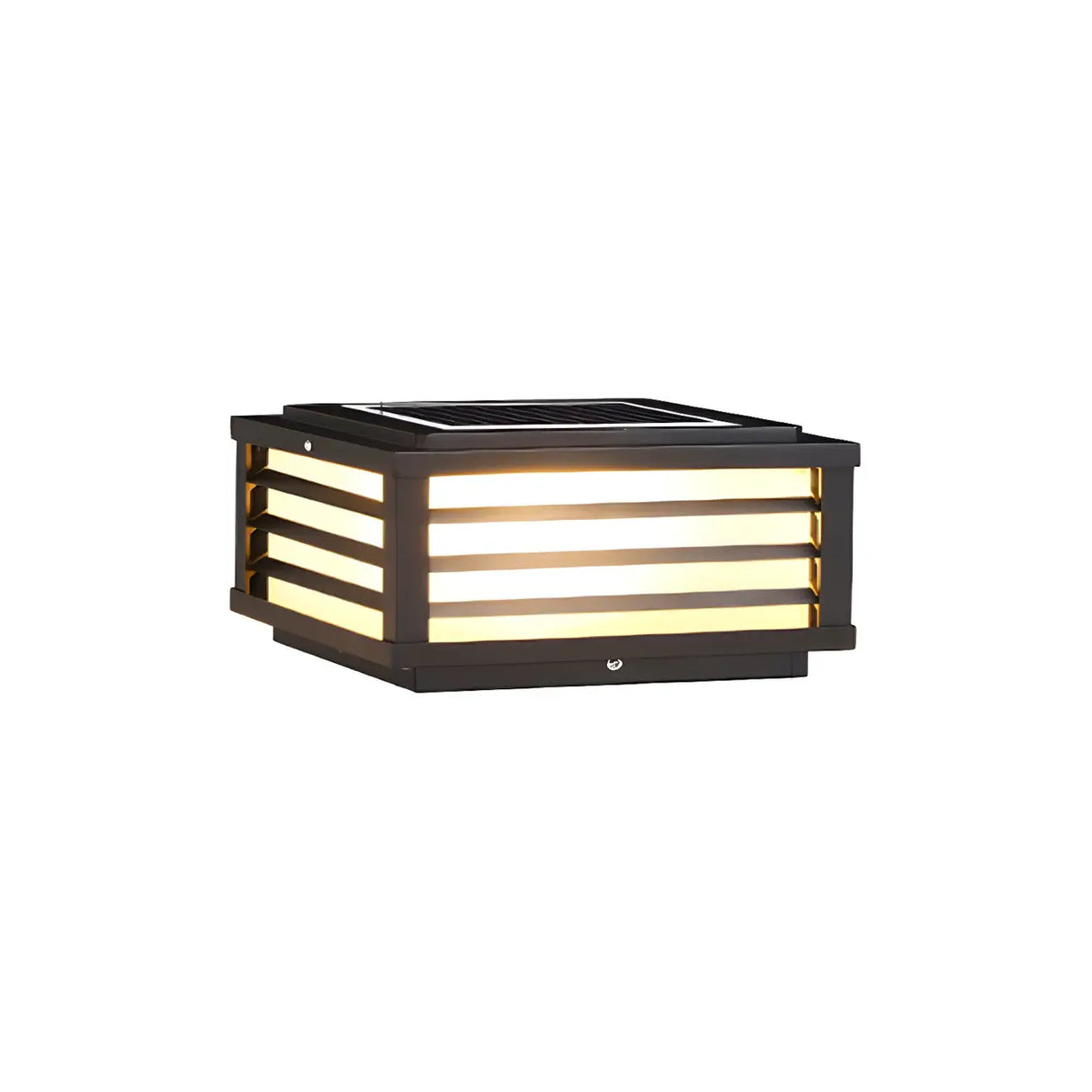 Minimalist Rectangular Metal Outdoor Pillar Table Lamp Image - 6