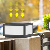 Minimalist Rectangular Metal Outdoor Post Lamp Black Image - 15