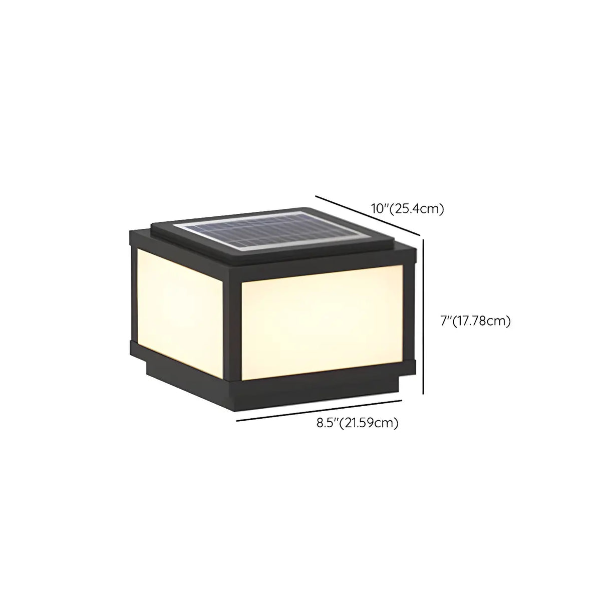 Minimalist Rectangular Metal Outdoor Post Lamp Black 
