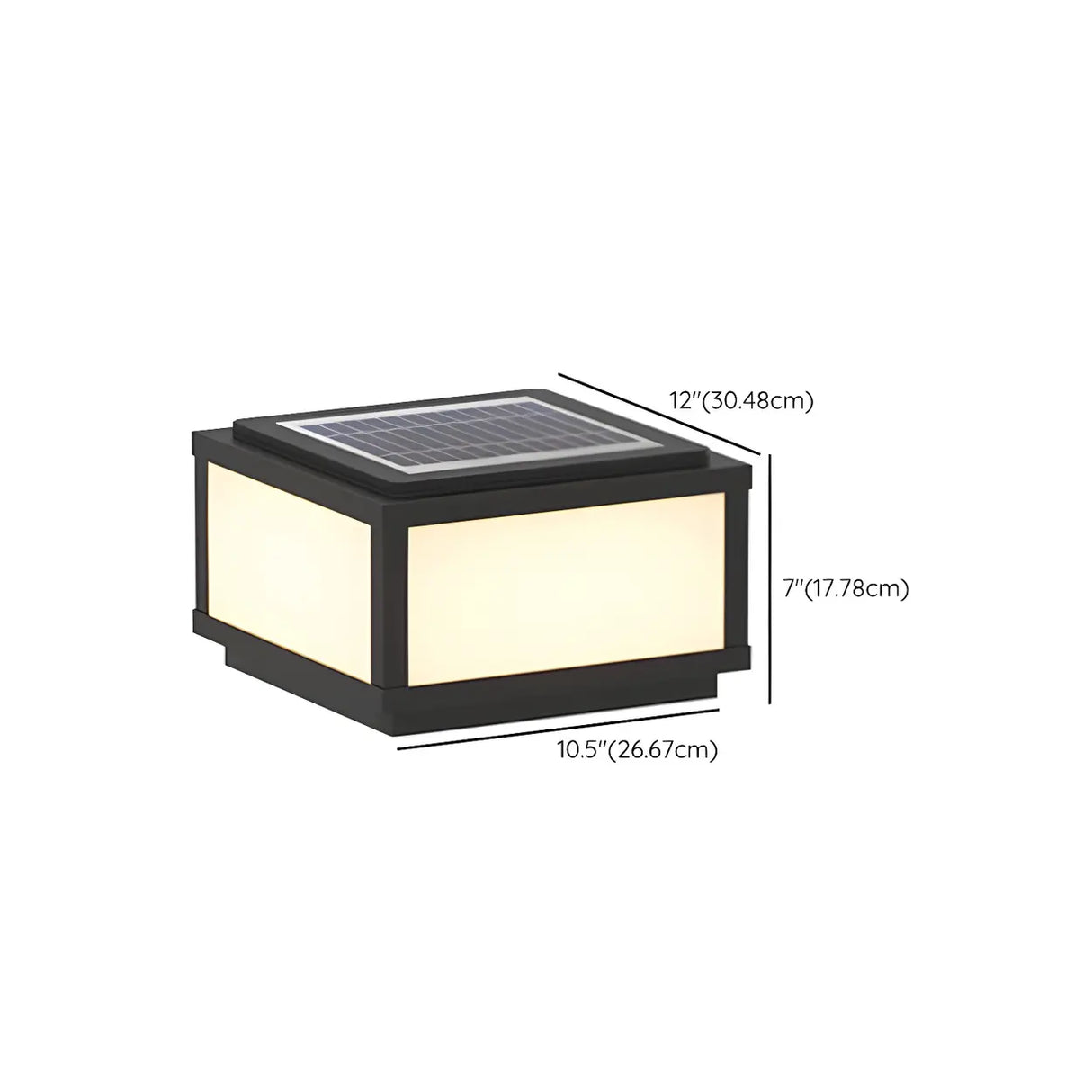 Minimalist Rectangular Metal Outdoor Post Lamp Black Image - 22