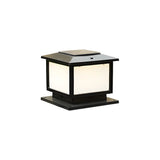 Minimalist Rectangular Metal Outdoor Post Lamp Black Image - 2