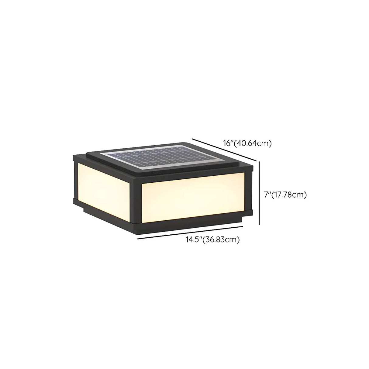 Minimalist Rectangular Metal Outdoor Post Lamp Black Image - 23