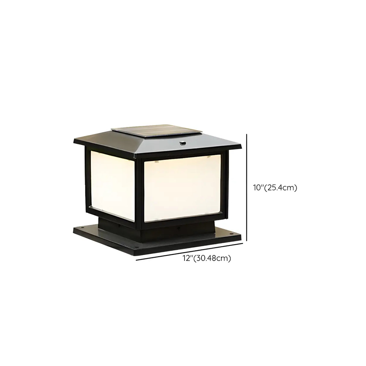 Minimalist Rectangular Metal Outdoor Post Lamp Black Image - 25