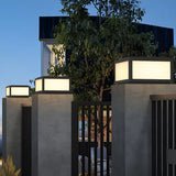 Minimalist Rectangular Metal Outdoor Post Lamp Black Image - 4