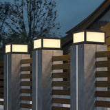 Minimalist Rectangular Metal Outdoor Post Lamp Black Image - 6
