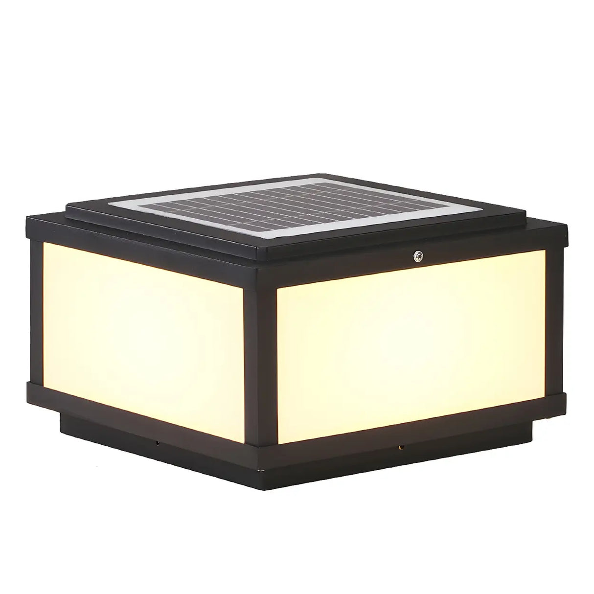 Minimalist Rectangular Metal Outdoor Post Lamp Black Image - 10