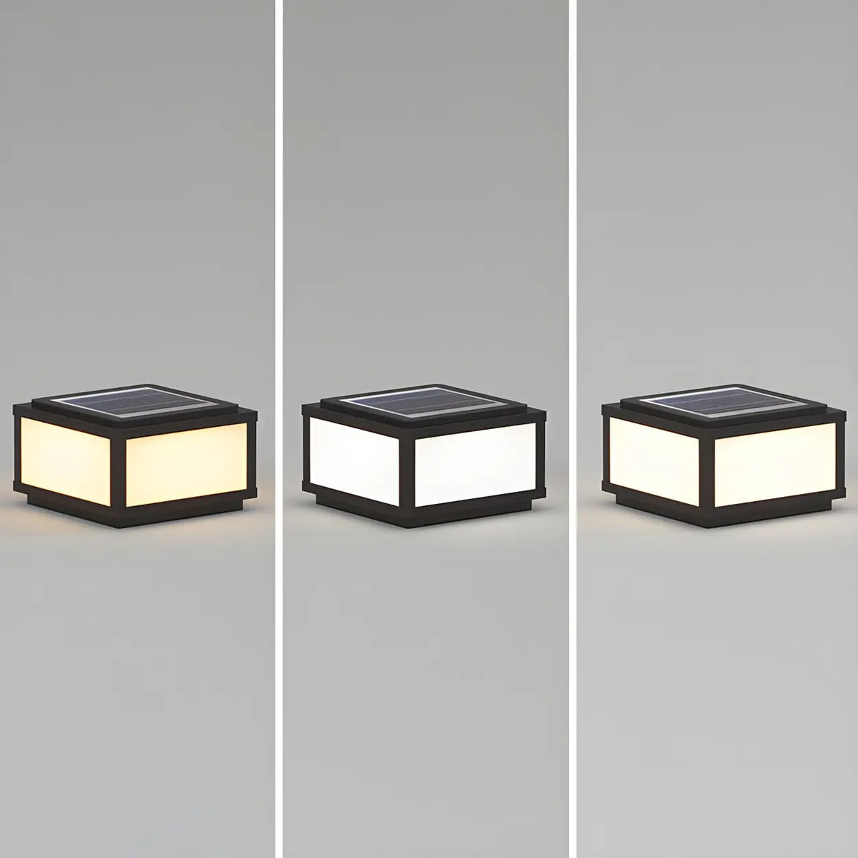Minimalist Rectangular Metal Outdoor Post Lamp Black Image - 11