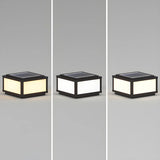 Minimalist Rectangular Metal Outdoor Post Lamp Black Image - 11