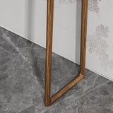 Minimalist Rectangular Oak Wood Sled Base Console Table Image - 8