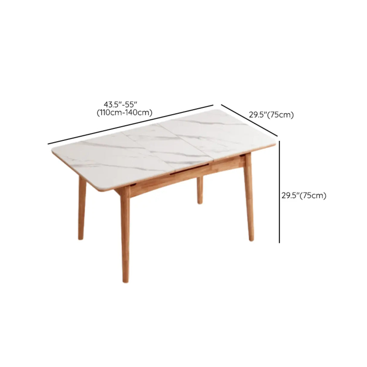 Minimalist Rectangular Sintered Stone Dining Table White Image - 10