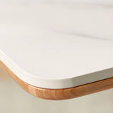 Minimalist Rectangular Sintered Stone Dining Table White Image - 3