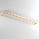 Minimalist Rectangular Wooden LED Flush Mount Light Image - 8
