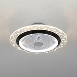 Minimalist Round Bladeless Ceiling Fan with LED Light Image - 11