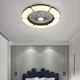 Minimalist Round Bladeless Ceiling Fan with LED Light Image - 21