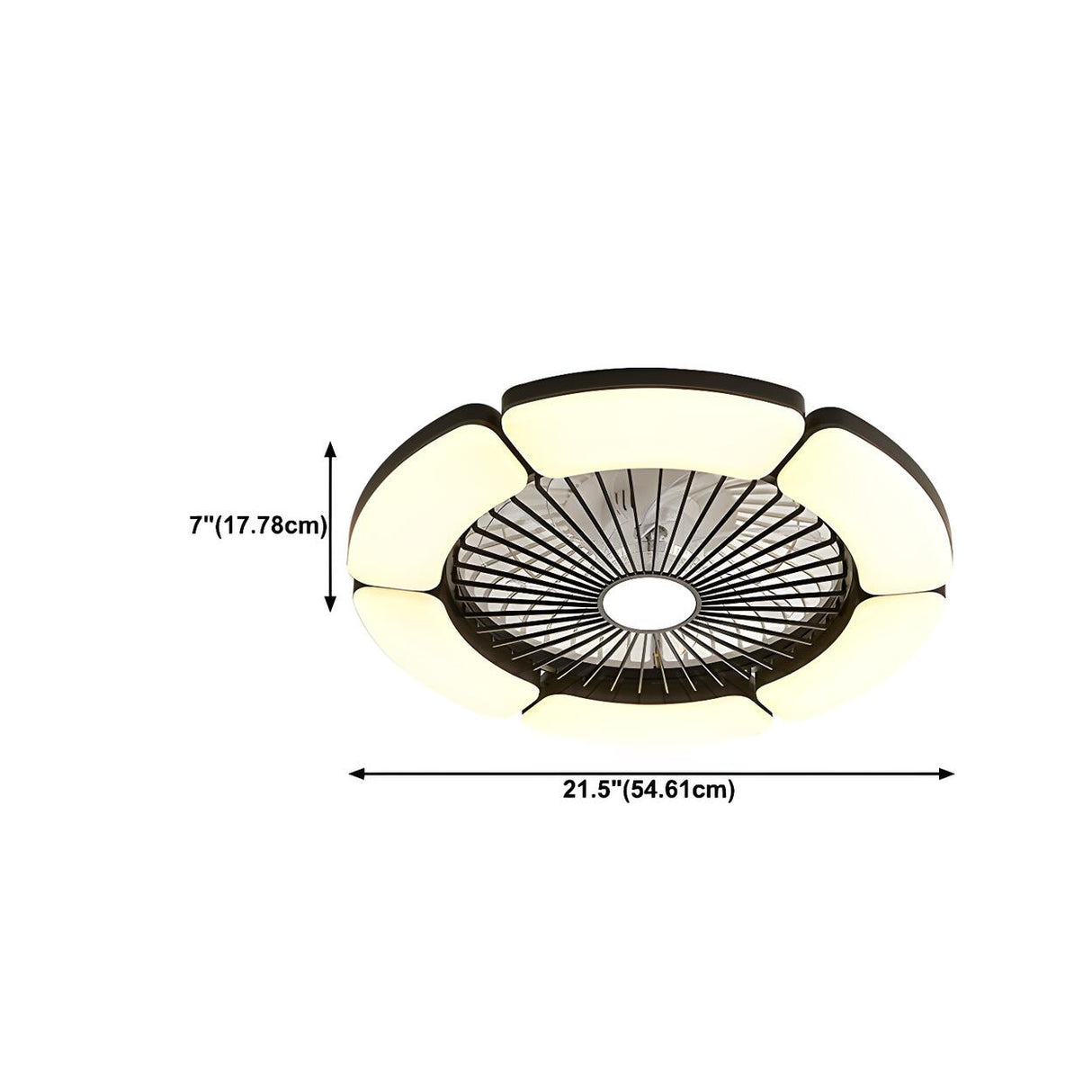 Minimalist Round Bladeless Ceiling Fan with LED Light 