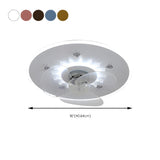 Minimalist Round Flush Mount Ceiling Fan with Light #size