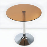 Minimalist Round Glass Black Scratch Resistant Dining Table Image - 16