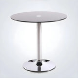 Minimalist Round Glass Black Scratch Resistant Dining Table Image - 6