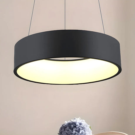 Minimalist Round Metal LED Dining Room Pendant Light Image - 1